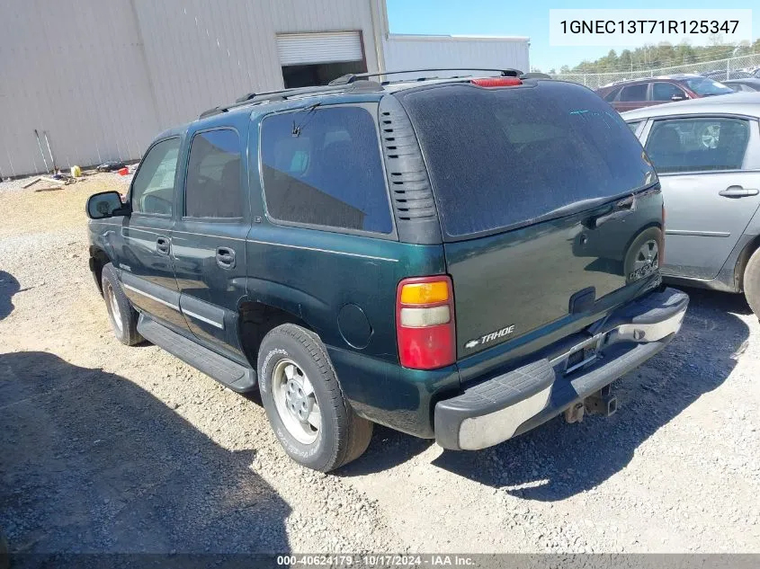 2001 Chevrolet Tahoe Ls VIN: 1GNEC13T71R125347 Lot: 40624179