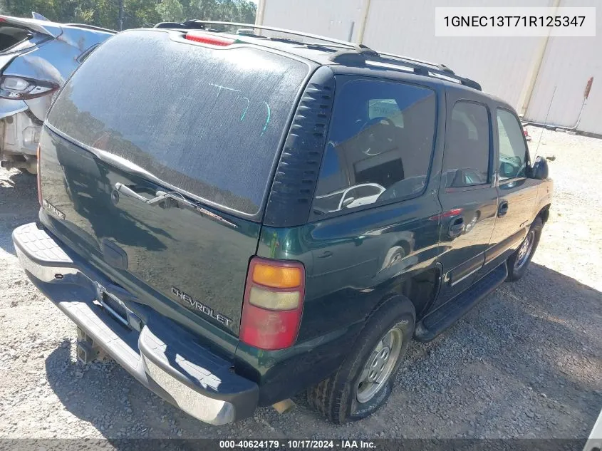 2001 Chevrolet Tahoe Ls VIN: 1GNEC13T71R125347 Lot: 40624179