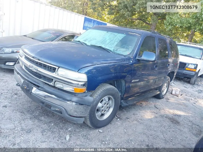 1GNEC13T71J308679 2001 Chevrolet Tahoe Lt