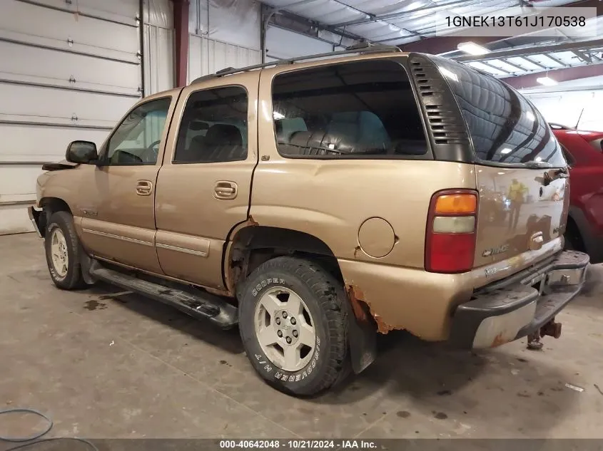 2001 Chevrolet Tahoe Lt VIN: 1GNEK13T61J170538 Lot: 40642048