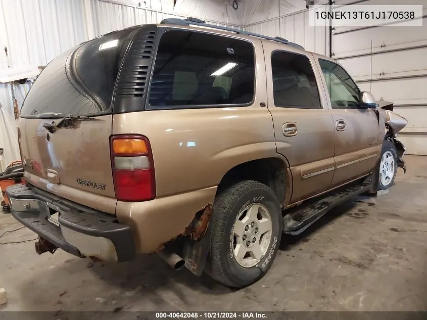 2001 Chevrolet Tahoe Lt VIN: 1GNEK13T61J170538 Lot: 40642048