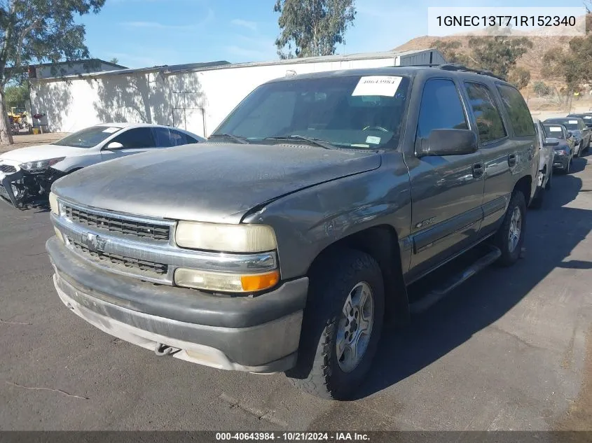 2001 Chevrolet Tahoe C1500 VIN: 1GNEC13T71R152340 Lot: 40643984