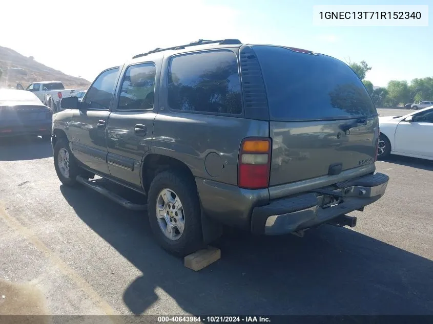 2001 Chevrolet Tahoe C1500 VIN: 1GNEC13T71R152340 Lot: 40643984