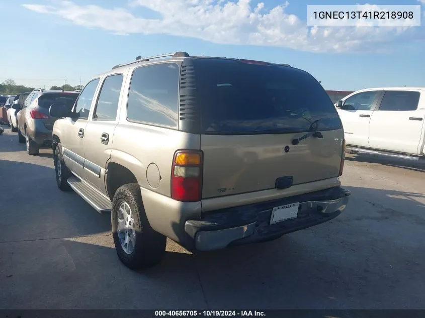 2001 Chevrolet Tahoe Ls VIN: 1GNEC13T41R218908 Lot: 40656705