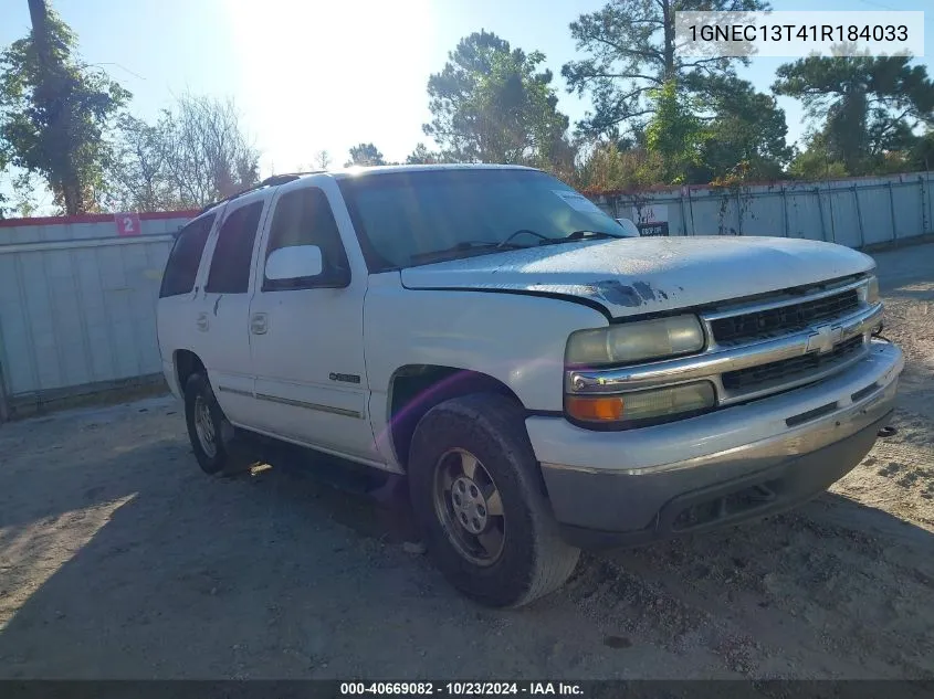 2001 Chevrolet Tahoe Lt VIN: 1GNEC13T41R184033 Lot: 40669082