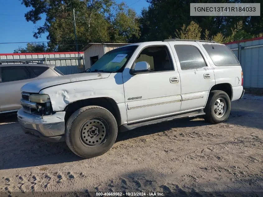 2001 Chevrolet Tahoe Lt VIN: 1GNEC13T41R184033 Lot: 40669082