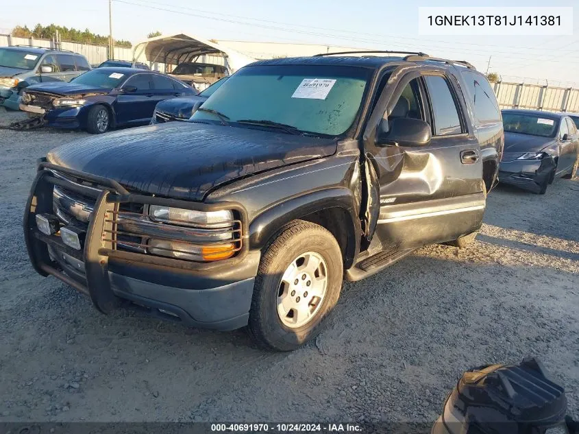 2001 Chevrolet Tahoe Lt VIN: 1GNEK13T81J141381 Lot: 40691970