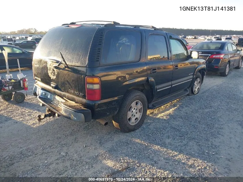 2001 Chevrolet Tahoe Lt VIN: 1GNEK13T81J141381 Lot: 40691970