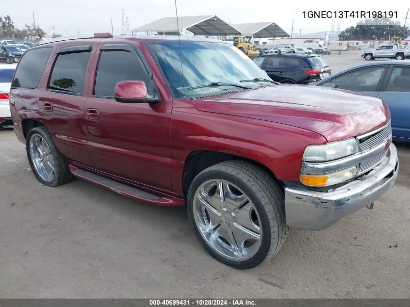 2001 Chevrolet Tahoe Lt VIN: 1GNEC13T41R198191 Lot: 40699431