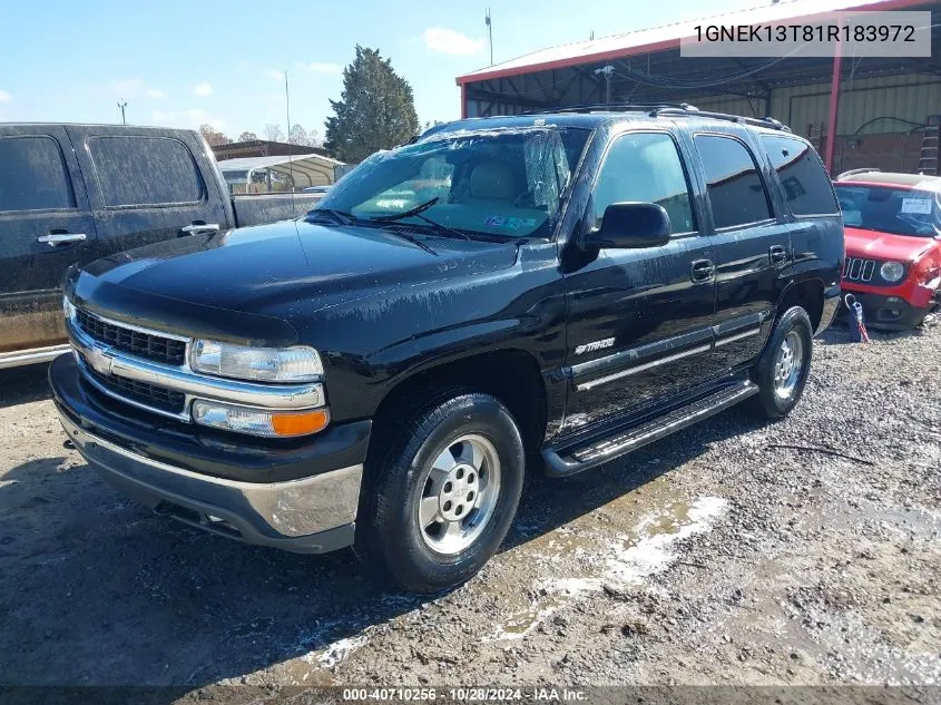 2001 Chevrolet Tahoe Lt VIN: 1GNEK13T81R183972 Lot: 40710256