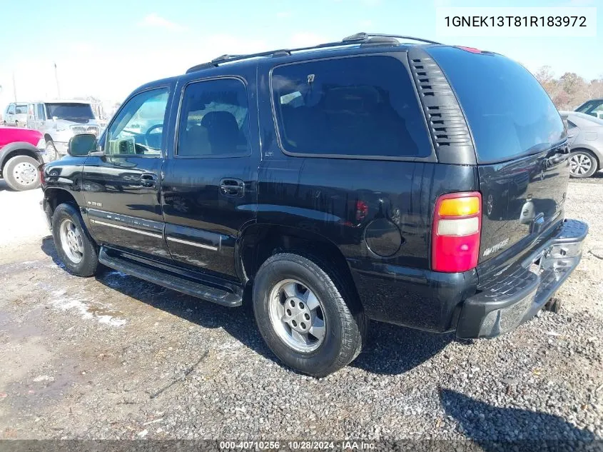 2001 Chevrolet Tahoe Lt VIN: 1GNEK13T81R183972 Lot: 40710256