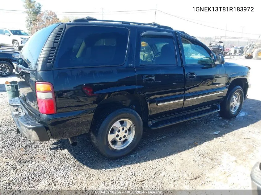 2001 Chevrolet Tahoe Lt VIN: 1GNEK13T81R183972 Lot: 40710256