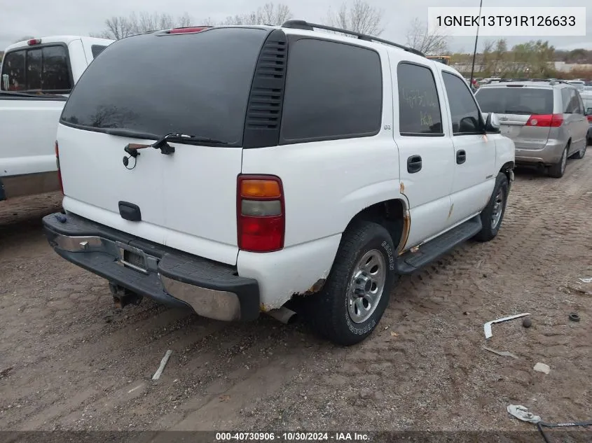 2001 Chevrolet Tahoe Ls VIN: 1GNEK13T91R126633 Lot: 40730906