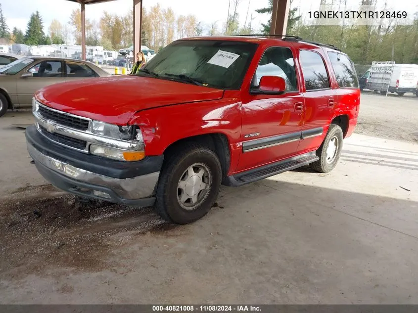 2001 Chevrolet Tahoe Lt VIN: 1GNEK13TX1R128469 Lot: 40821008