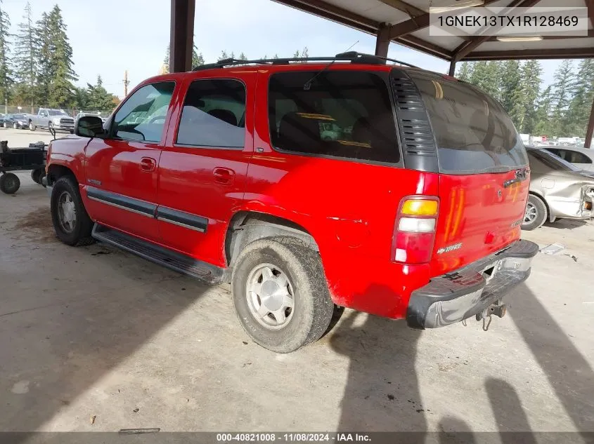 2001 Chevrolet Tahoe Lt VIN: 1GNEK13TX1R128469 Lot: 40821008