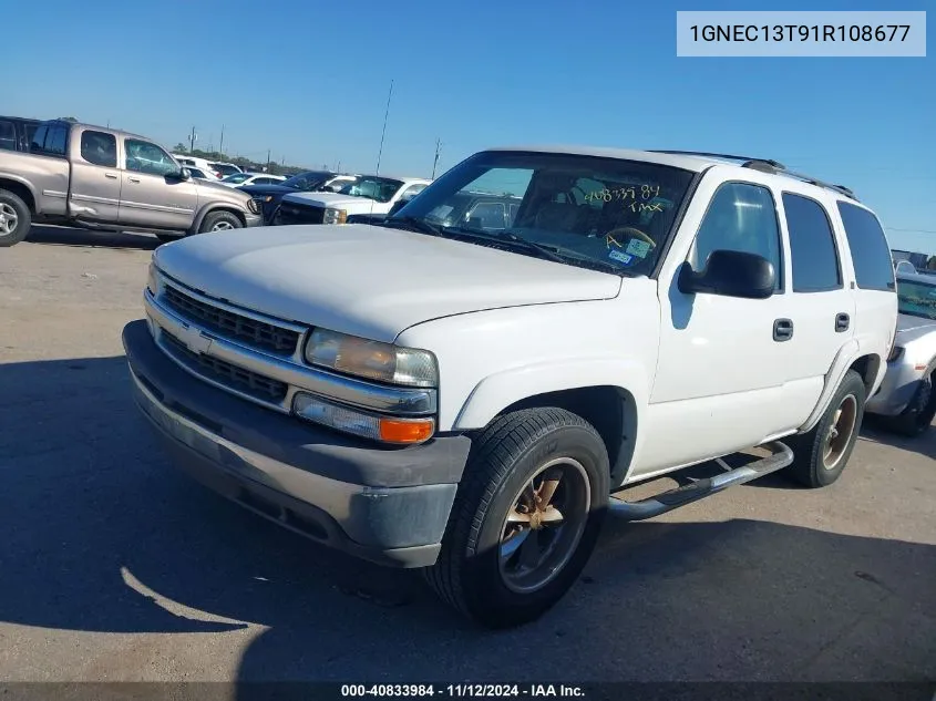 2001 Chevrolet Tahoe Ls VIN: 1GNEC13T91R108677 Lot: 40833984