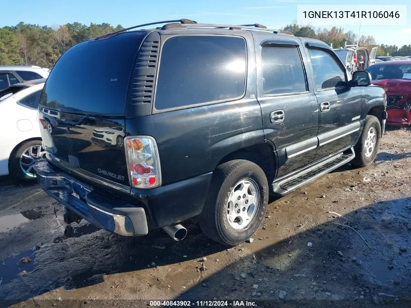 2001 Chevrolet Tahoe Ls VIN: 1GNEK13T41R106046 Lot: 40843902