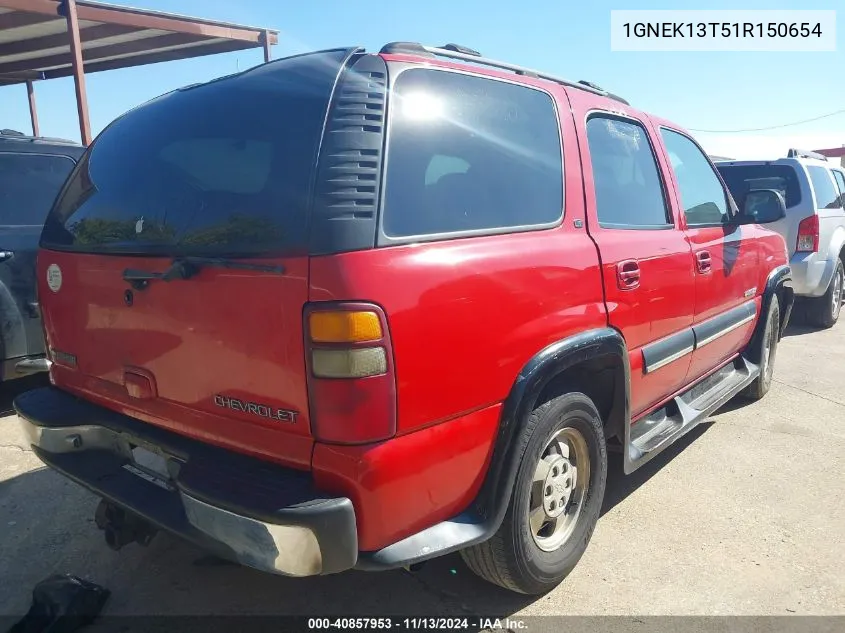 2001 Chevrolet Tahoe Lt VIN: 1GNEK13T51R150654 Lot: 40857953