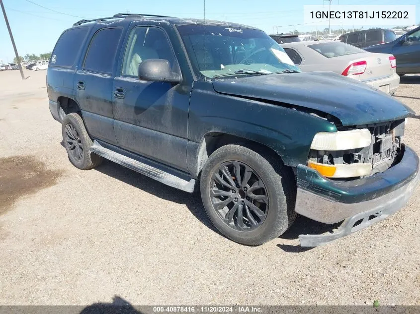 2001 Chevrolet Tahoe Lt VIN: 1GNEC13T81J152202 Lot: 40878416