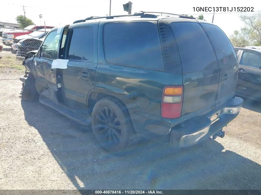 2001 Chevrolet Tahoe Lt VIN: 1GNEC13T81J152202 Lot: 40878416