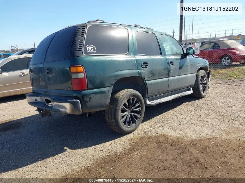 2001 Chevrolet Tahoe Lt VIN: 1GNEC13T81J152202 Lot: 40878416