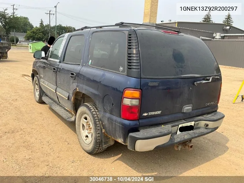 2002 Chevrolet Tahoe K1500 VIN: 1GNEK13Z92R200297 Lot: 30046738