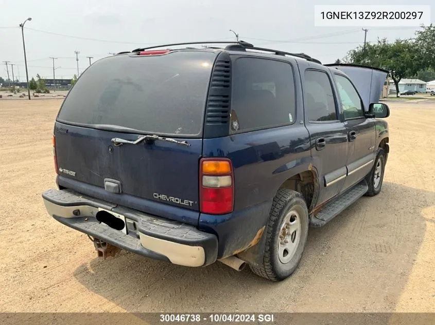 2002 Chevrolet Tahoe K1500 VIN: 1GNEK13Z92R200297 Lot: 30046738