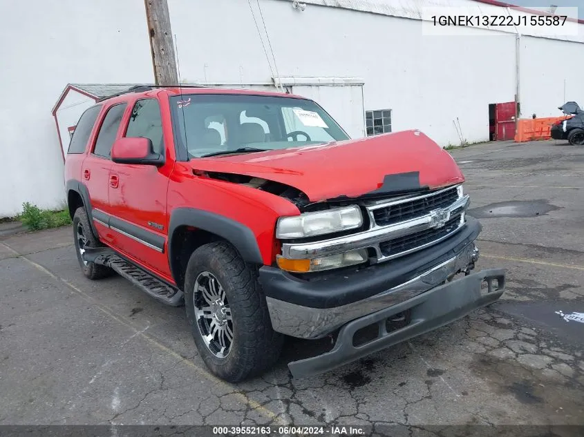 2002 Chevrolet Tahoe Lt VIN: 1GNEK13Z22J155587 Lot: 39552163