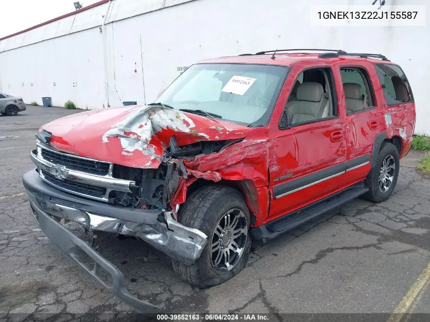 2002 Chevrolet Tahoe Lt VIN: 1GNEK13Z22J155587 Lot: 39552163