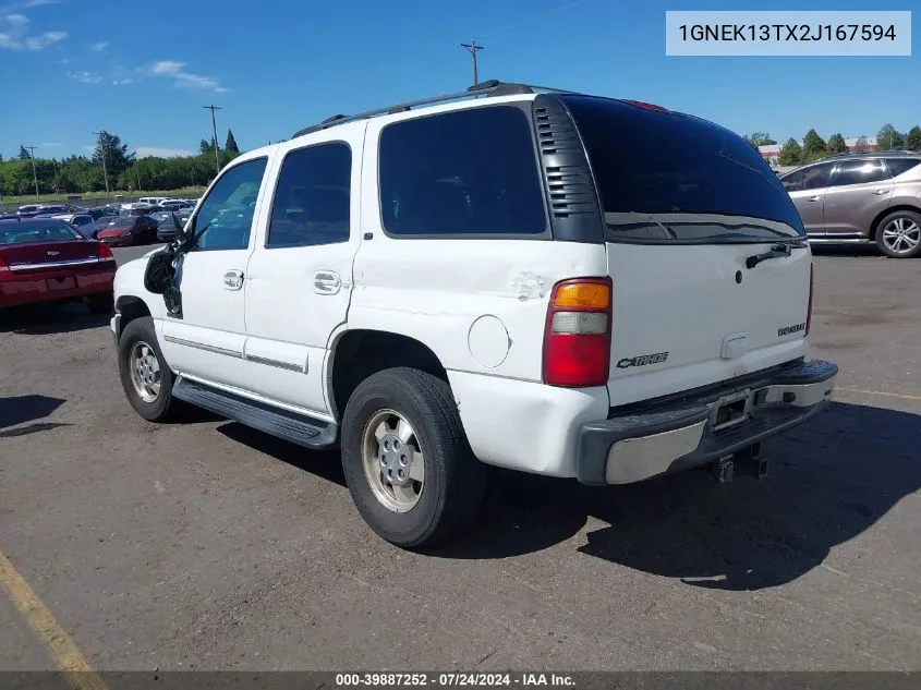 2002 Chevrolet Tahoe Lt VIN: 1GNEK13TX2J167594 Lot: 39887252