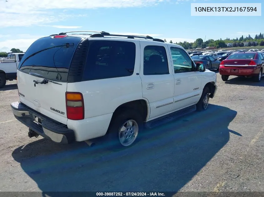 2002 Chevrolet Tahoe Lt VIN: 1GNEK13TX2J167594 Lot: 39887252