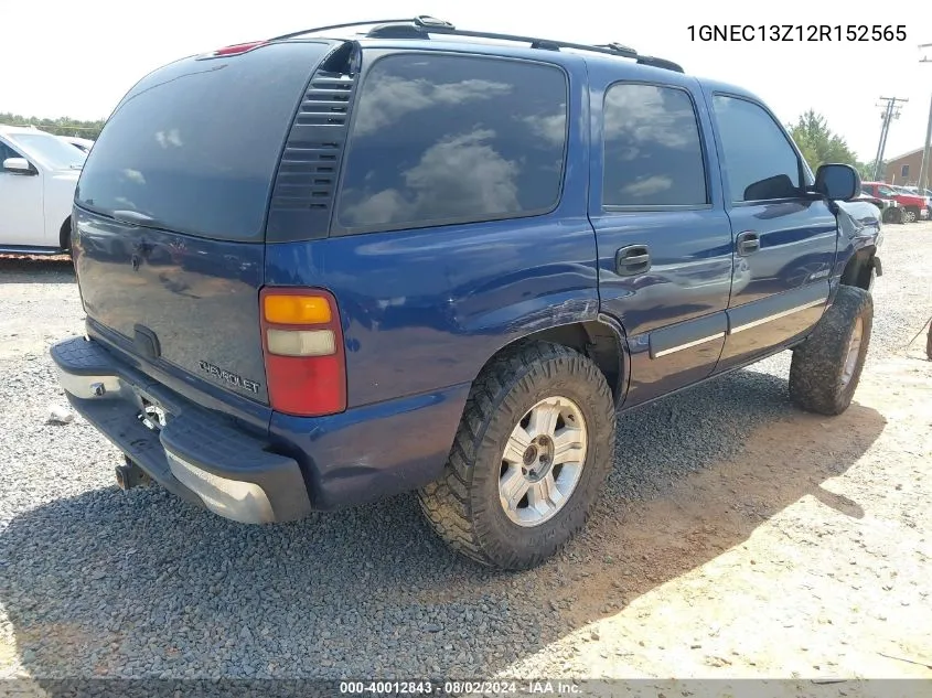 2002 Chevrolet Tahoe Ls VIN: 1GNEC13Z12R152565 Lot: 40012843