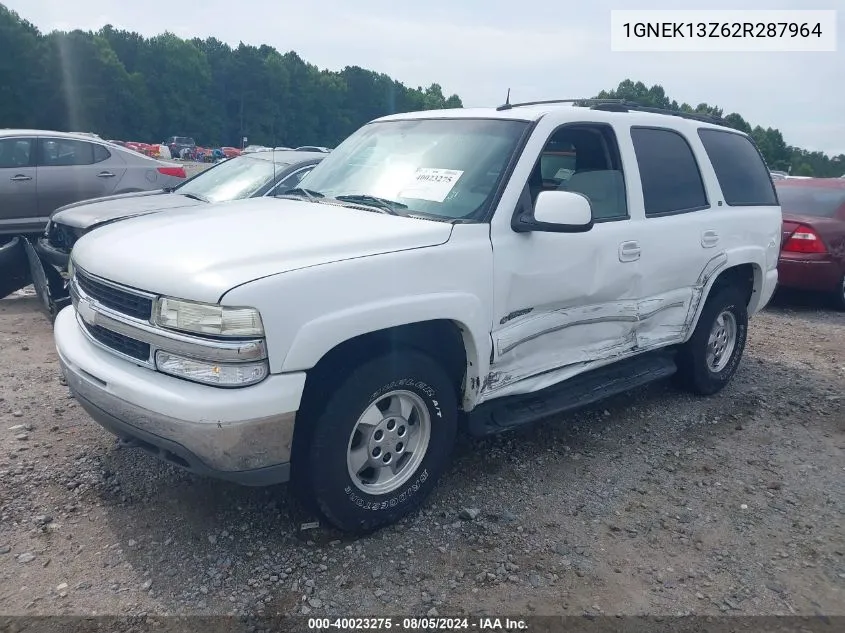 2002 Chevrolet Tahoe Lt VIN: 1GNEK13Z62R287964 Lot: 40023275