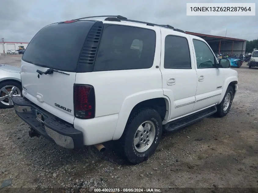 2002 Chevrolet Tahoe Lt VIN: 1GNEK13Z62R287964 Lot: 40023275