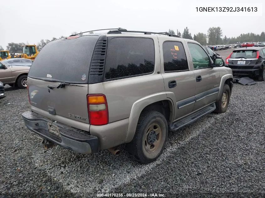 2002 Chevrolet Tahoe Ls VIN: 1GNEK13Z92J341613 Lot: 40170235