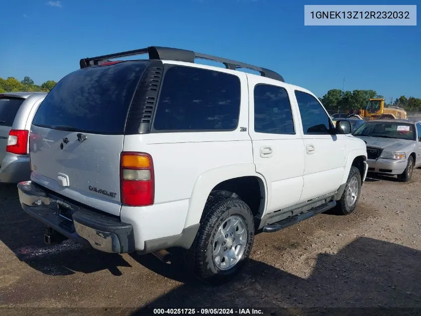 2002 Chevrolet Tahoe Z71 VIN: 1GNEK13Z12R232032 Lot: 40251725