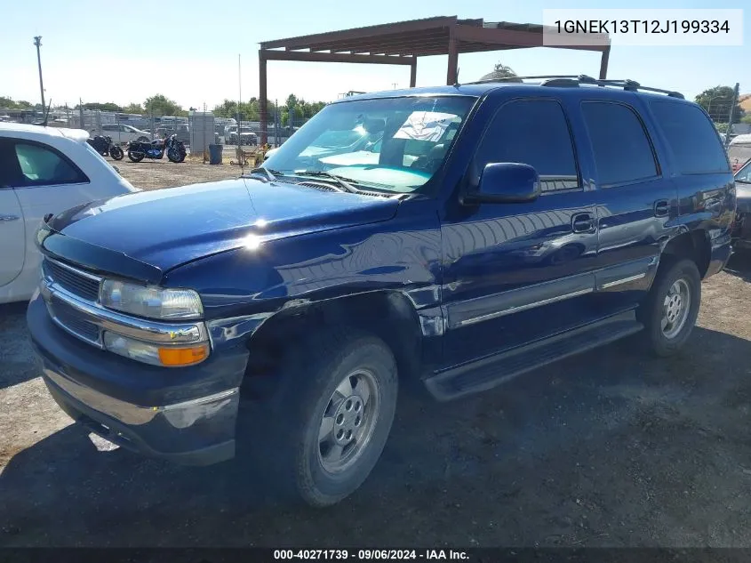 2002 Chevrolet Tahoe Lt VIN: 1GNEK13T12J199334 Lot: 40271739