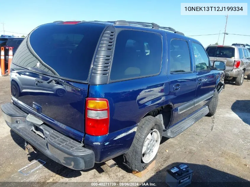 2002 Chevrolet Tahoe Lt VIN: 1GNEK13T12J199334 Lot: 40271739