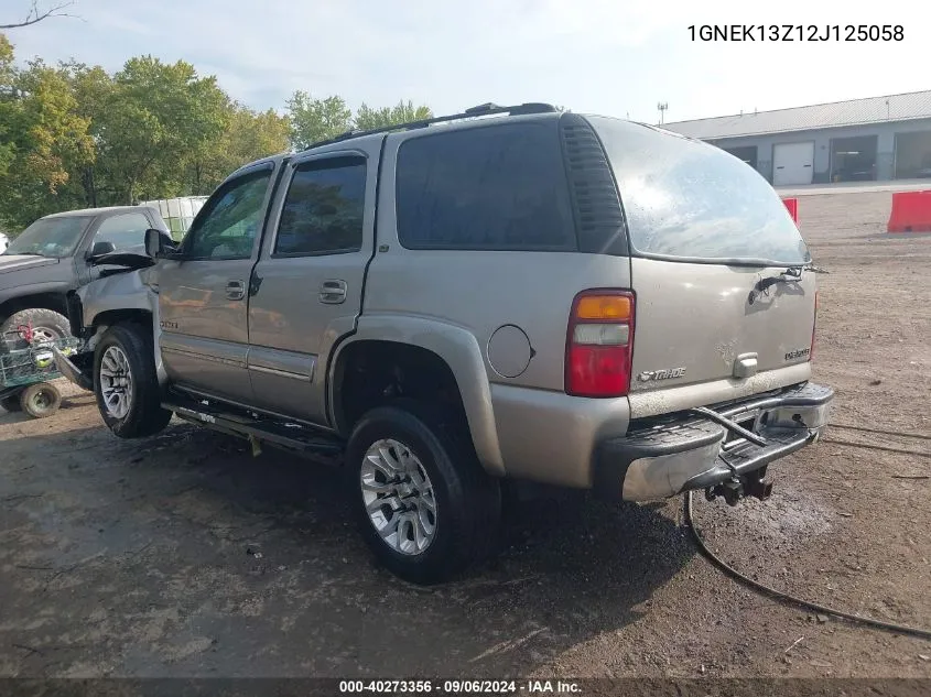 2002 Chevrolet Tahoe Lt VIN: 1GNEK13Z12J125058 Lot: 40273356