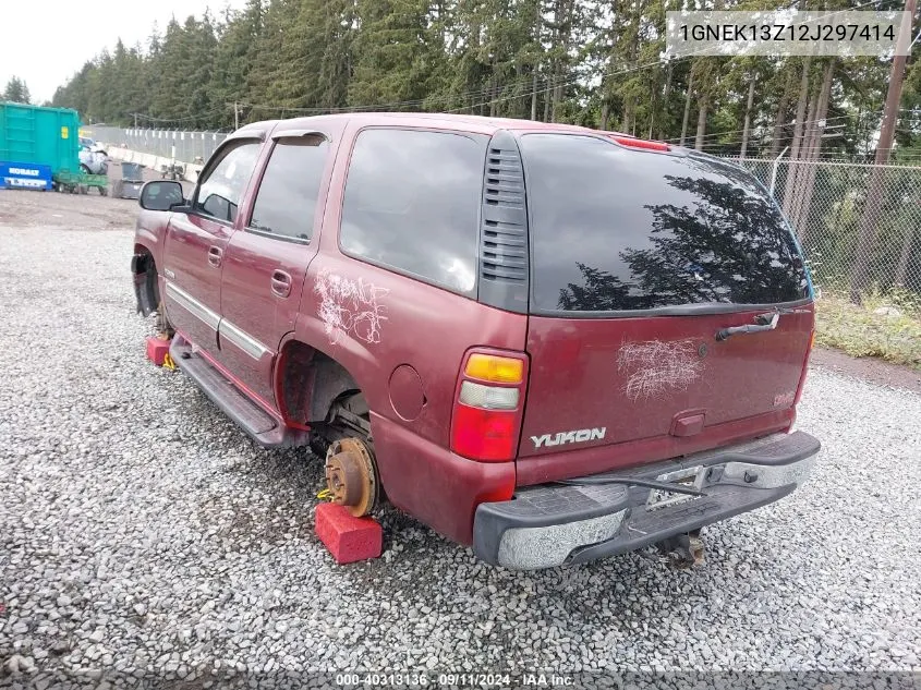 2002 Chevrolet Tahoe Lt VIN: 1GNEK13Z12J297414 Lot: 40313136