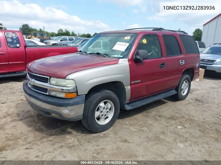 2002 Chevrolet Tahoe Ls VIN: 1GNEC13Z92J283936 Lot: 40313428