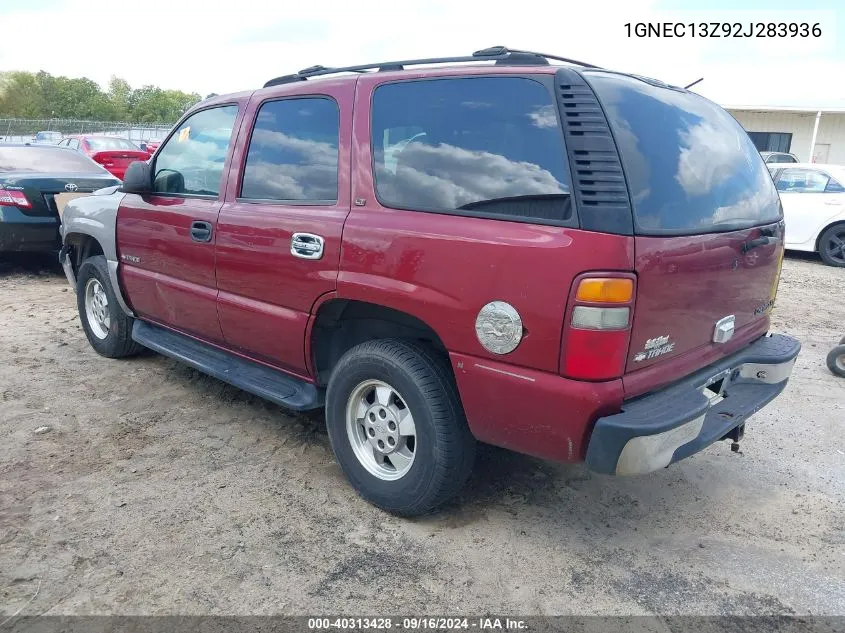 2002 Chevrolet Tahoe Ls VIN: 1GNEC13Z92J283936 Lot: 40313428