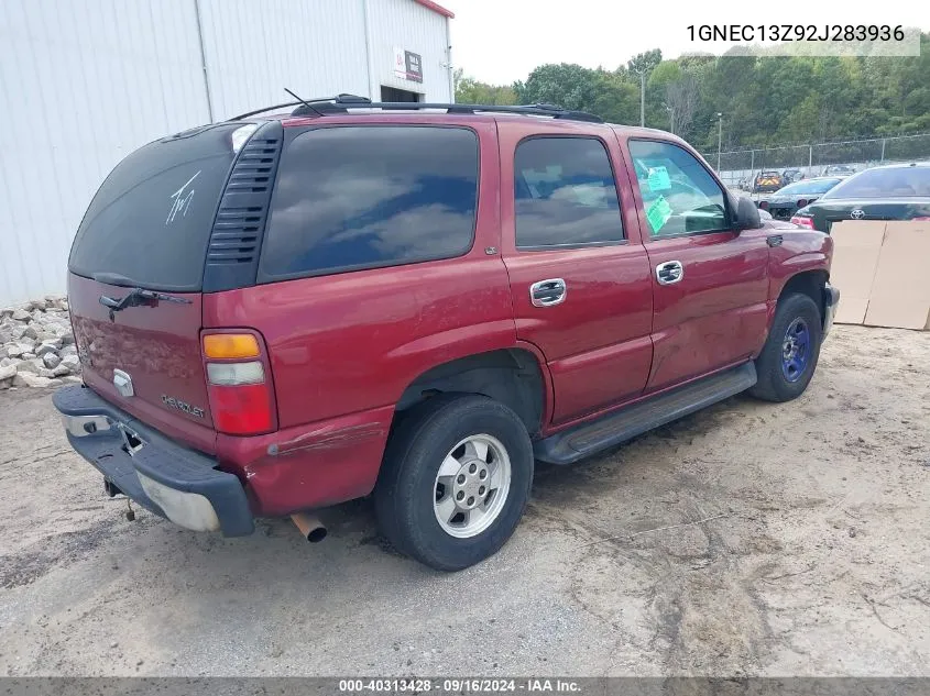 2002 Chevrolet Tahoe Ls VIN: 1GNEC13Z92J283936 Lot: 40313428