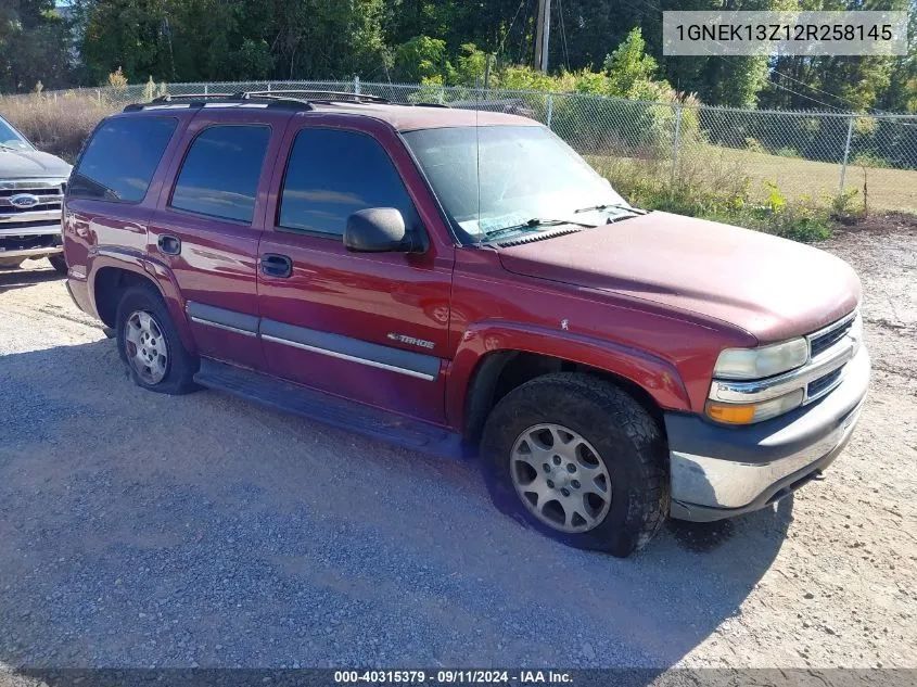 2002 Chevrolet Tahoe Ls VIN: 1GNEK13Z12R258145 Lot: 40315379