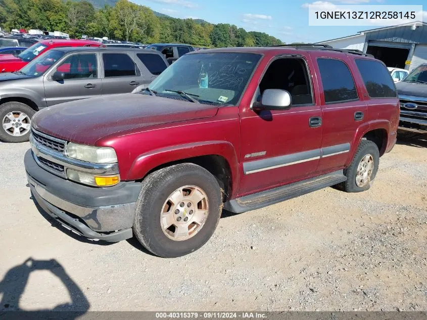 2002 Chevrolet Tahoe Ls VIN: 1GNEK13Z12R258145 Lot: 40315379