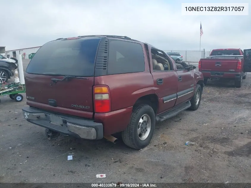 2002 Chevrolet Tahoe Ls VIN: 1GNEC13Z82R317057 Lot: 40333679