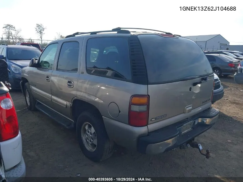 2002 Chevrolet Tahoe Lt VIN: 1GNEK13Z62J104688 Lot: 40393605