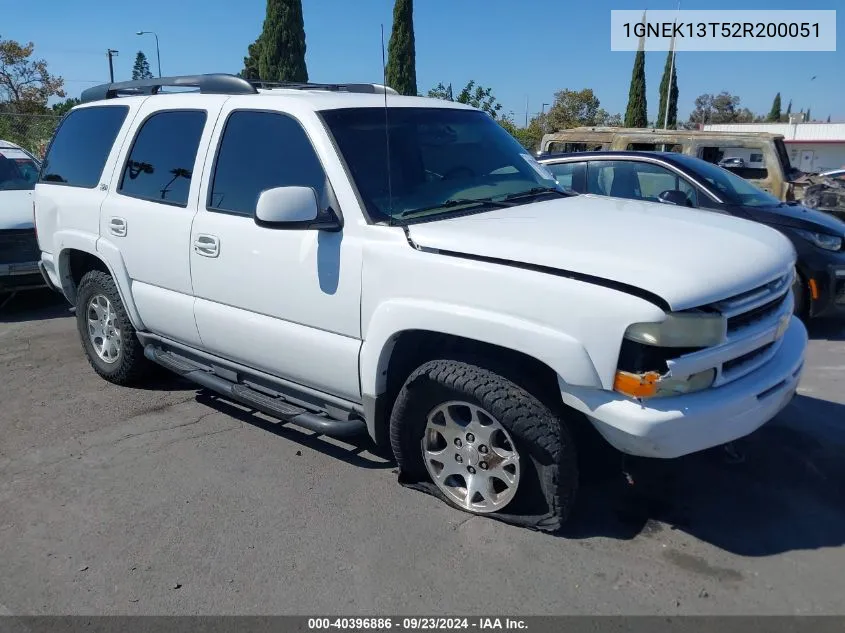 2002 Chevrolet Tahoe Z71 VIN: 1GNEK13T52R200051 Lot: 40396886