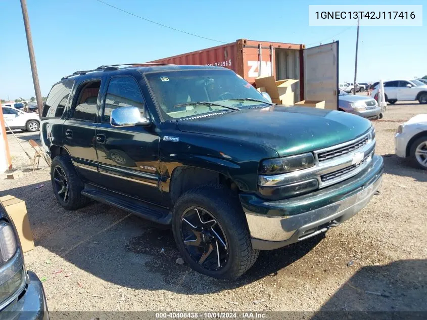 2002 Chevrolet Tahoe Lt VIN: 1GNEC13T42J117416 Lot: 40408438