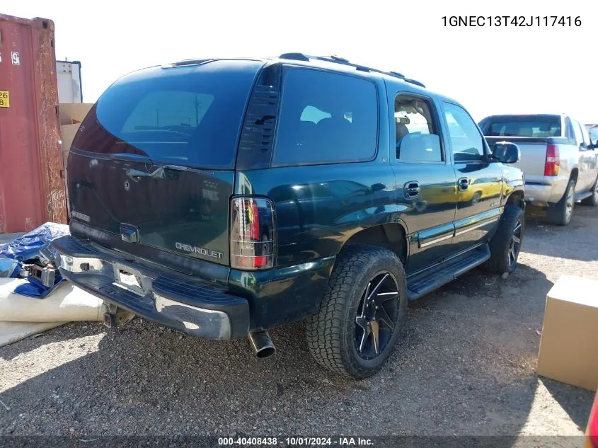 2002 Chevrolet Tahoe Lt VIN: 1GNEC13T42J117416 Lot: 40408438